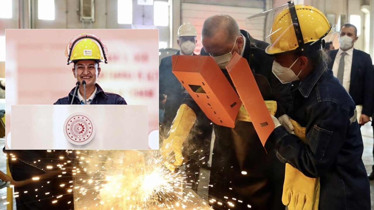 Cumhurbaşkanı Erdoğan ile kaynak yapan usta: Türk kadınının gücüne güvenin