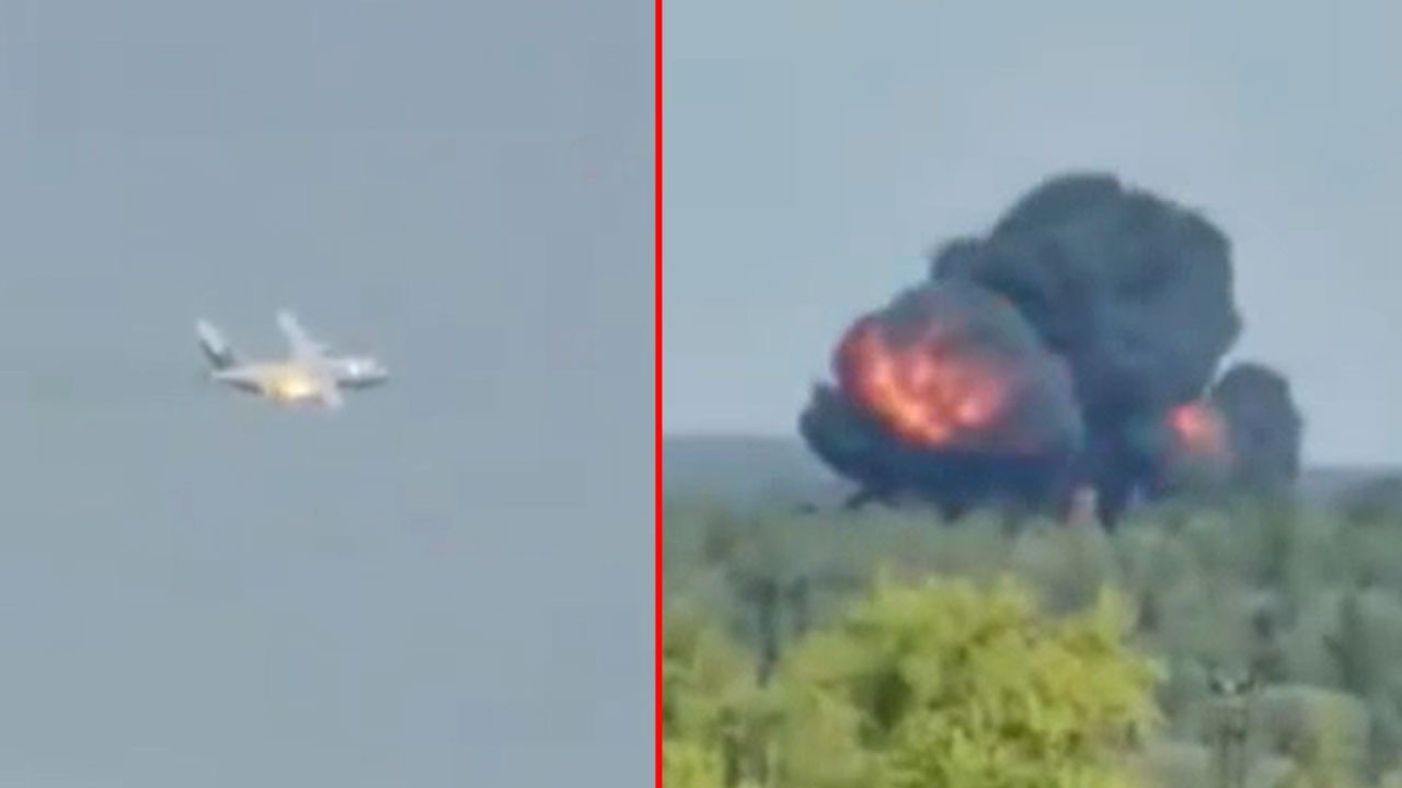 Rusya&#039;da 3 kişinin bulunduğu askeri nakliye uçağı düştü