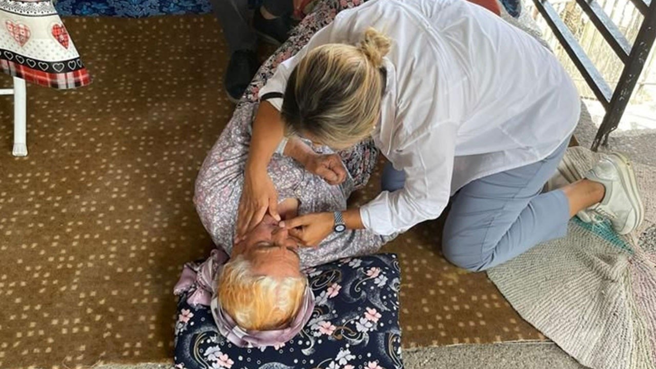 Yangın bölgesinde fenalaşan kadına vekilden müdahale