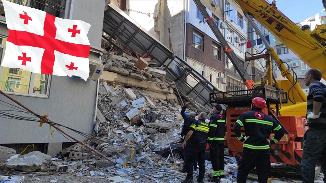 Gürcistan&#039;da 7 katlı bina çöktü! 7 kişi öldü ulusal yas ilan edildi