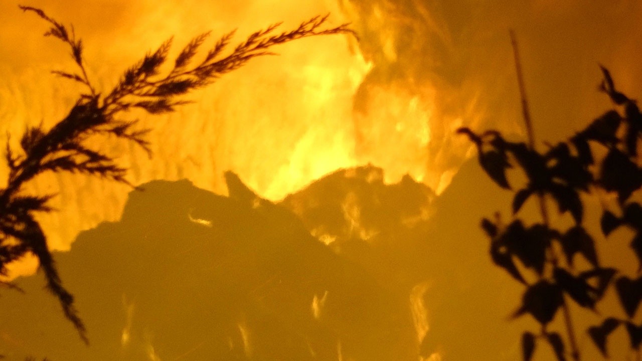 Kırklareli&#039;nde çiftlik yangını geceyi aydınlattı