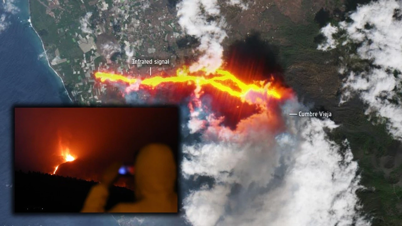 La Palma'da lavlar uydudan görüntülendi: Felaketin boyutu korkutucu