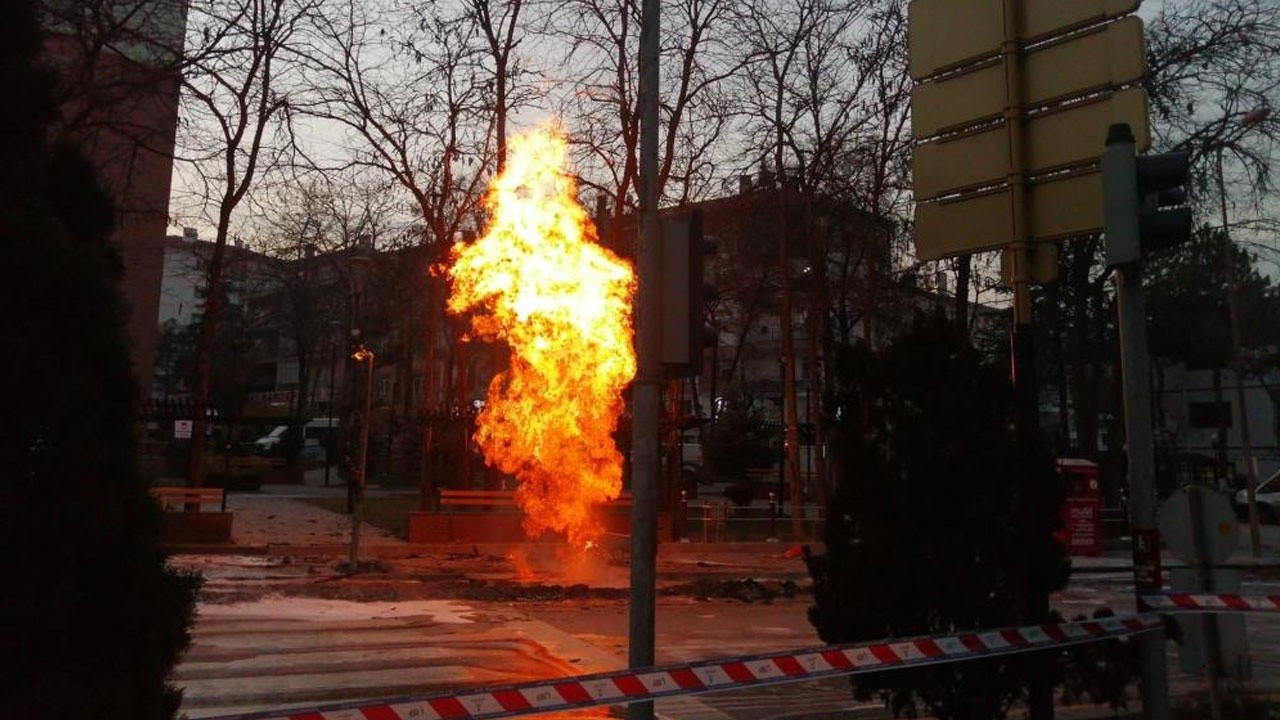 Ankara&#039;da doğal gaz borusu patladı