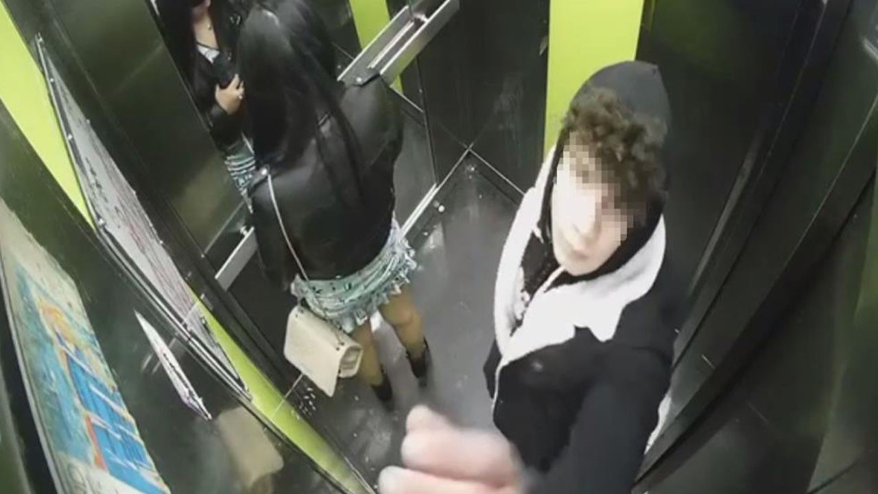 Asansörde iğrenç girişim! Kamerayı kapatıp genç kadına saldırdı