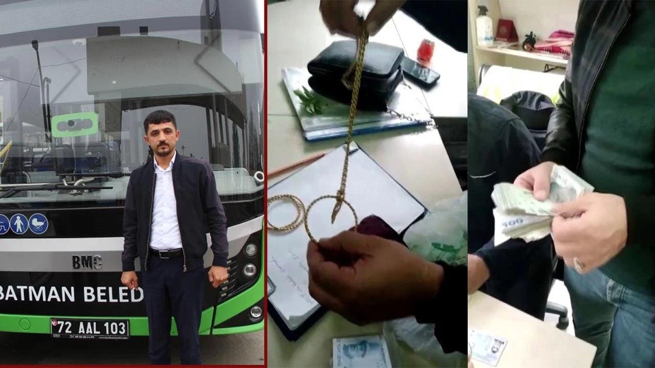 Batman'da otobüs şoföründen örnek davranış: 200 bin lirayı düşünmeden sahibine verdi