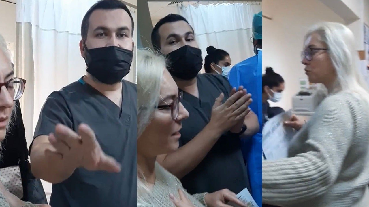 Hastanede maske takmayan anne ve kız, doktorun sabrını zorladı
