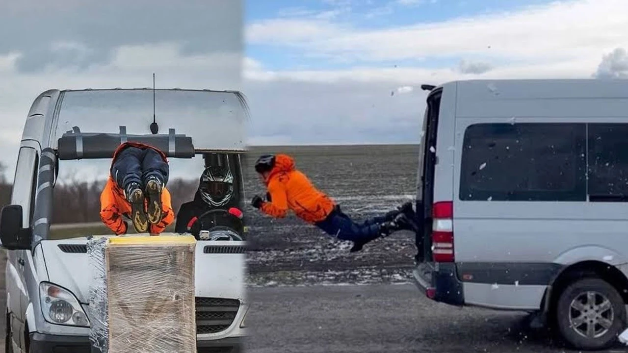 80 km hızla giden minibüsün ön camından girdi arka camından çıktı!