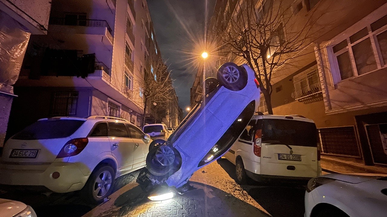 Bahçelievlerde ilginç kaza! Alkollü sürücü aracı bu hale getirdi