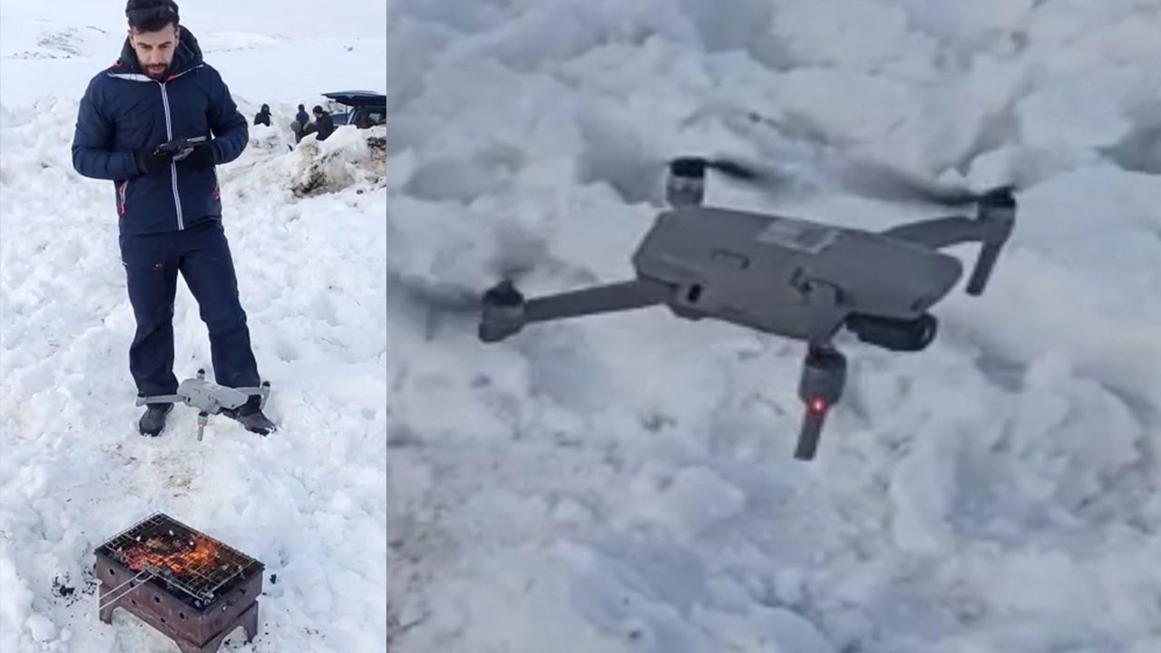 Elazığ&#039;da iki kardeş mangalı drone ile yaktı