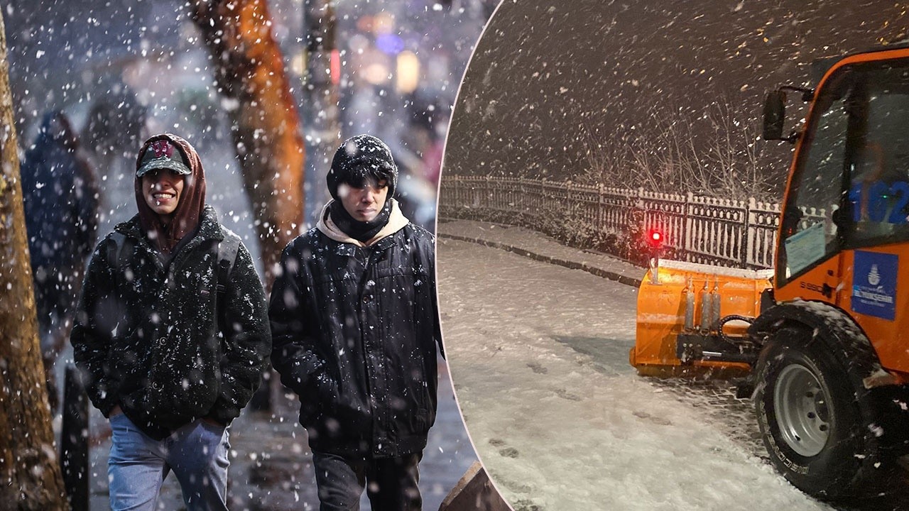 Kar İstanbul&#039;a giriş yaptı! Lapa lapa yağıyor