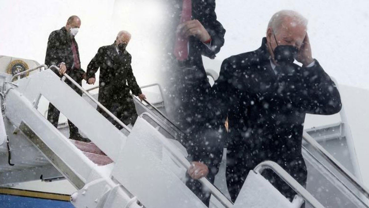 Washington&#039;ı kar kapladı! Başkan Joe Biden uçakta mahsur kaldı