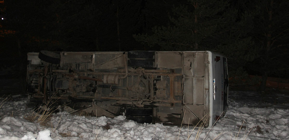 Erzurum’da otobüs şarampole uçtu