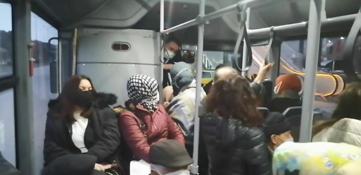 Maske takmayan kadına yolcular tepki gösterdi