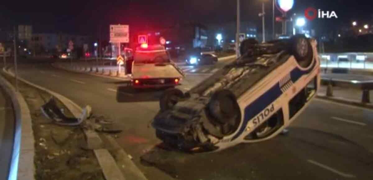 Gaziosmanpaşa'daki feci kazada 2 polis yaralandı.