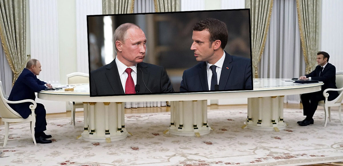 Emanuel Macron, Putin&#039;i sert sözlerle eleştirdi: İkiyüzlülük yaptı