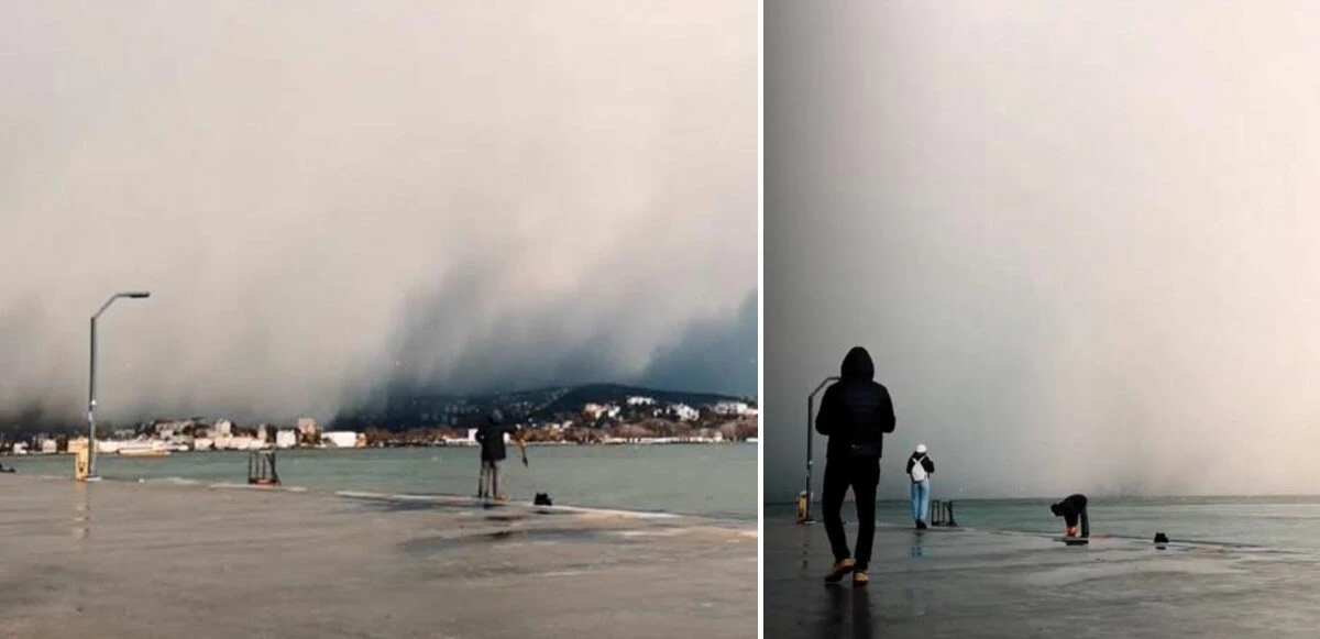 Bebek sahilinde kar bulutları time lapse tekniği ile görüntülendi