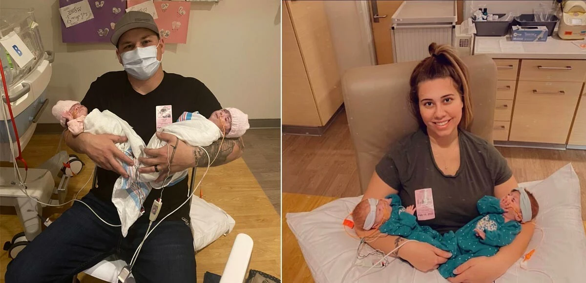 Doktorlar ihtimal vermiyordu! 450 gram doğan prematüre ikizler hayata tutundu