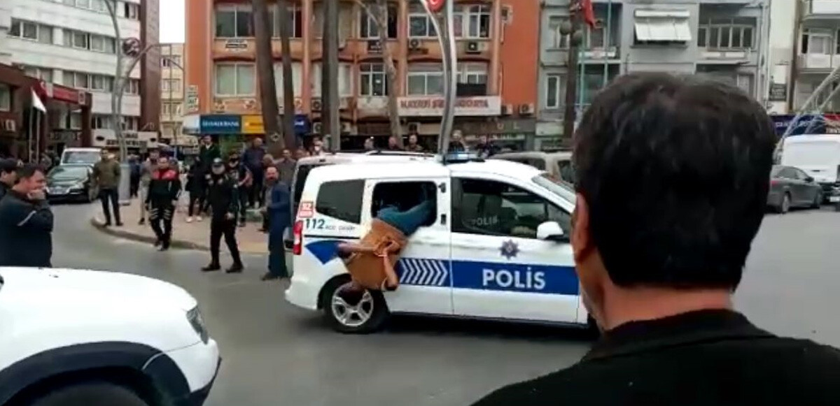 Araçtan yere düşen zanlı, bölgede bulunan polis ekiplerince tekrar yakalandı.