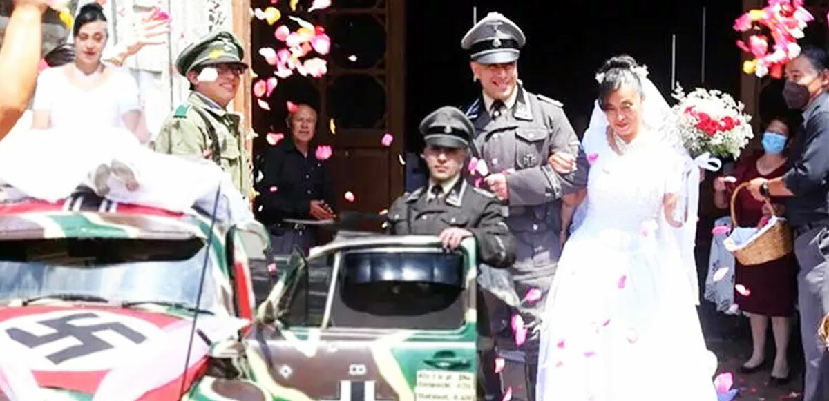 Nazi temalı düğüne tepki büyük! Hitler&#039;in saltanatını kutladılar