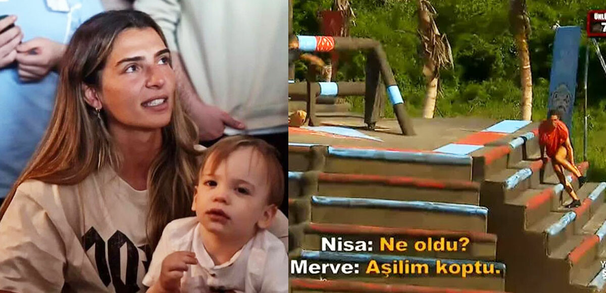 Survivor Merve, oyun esnasında merdiven engelinden geçerken bir anda "Aşilim koptu!" diye bağırarak yerde kaldı.