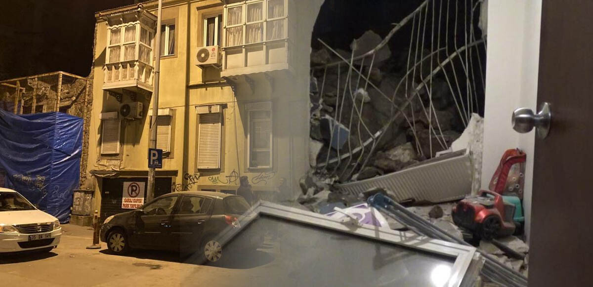 İzmir’de faciadan dönüldü: Kopan kaya parçası evin içine düştü
