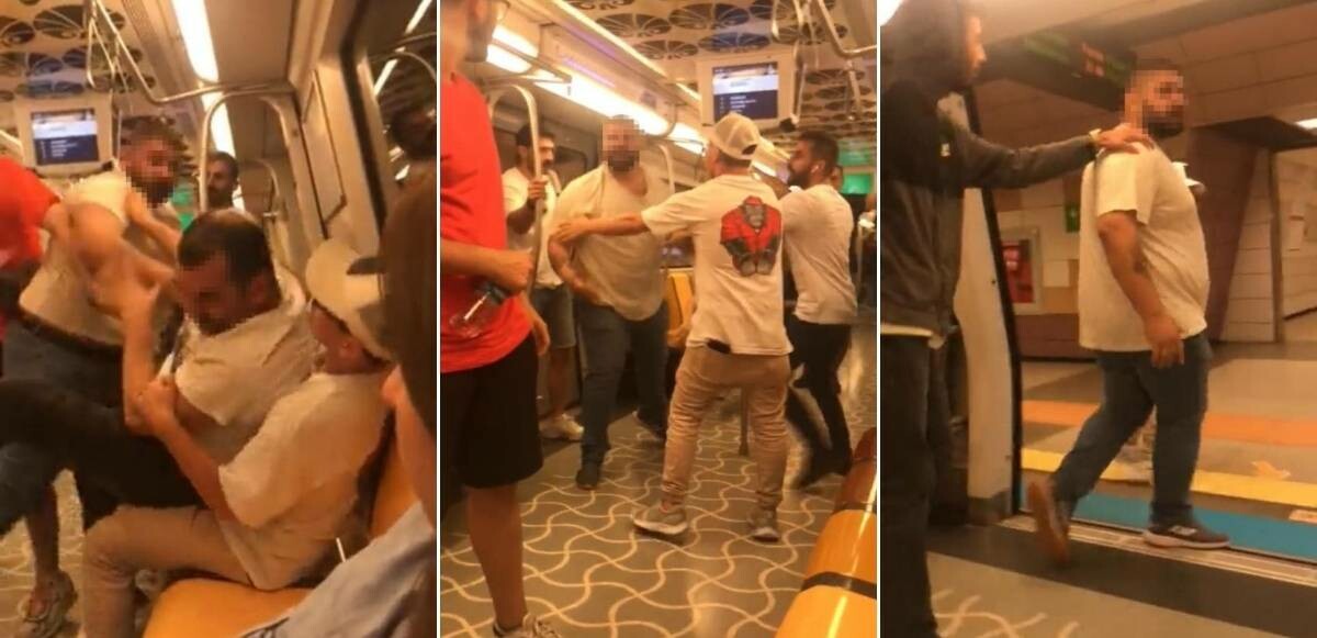 Metroda alkol kavgası: Tekme ve yumruklar havada uçuştu