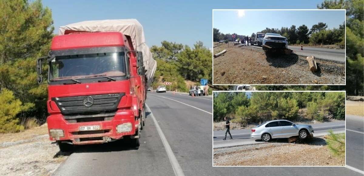 Tomruk taşıyan alkollü sürücü hızını alamayınca yolu savaş alanına çevirdi! Kaçmaya çalışan şoför, kontak kapatılarak engellendi