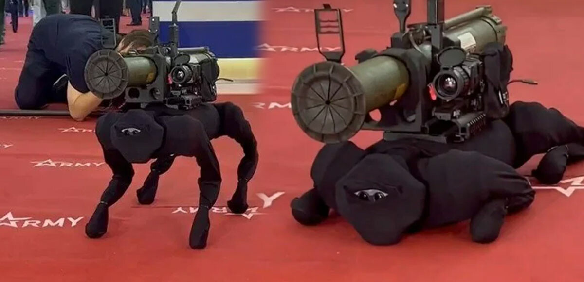 Rusya roketatar taşıyan robot köpeği tanıttı! İddiaların ardı arkası kesilmedi