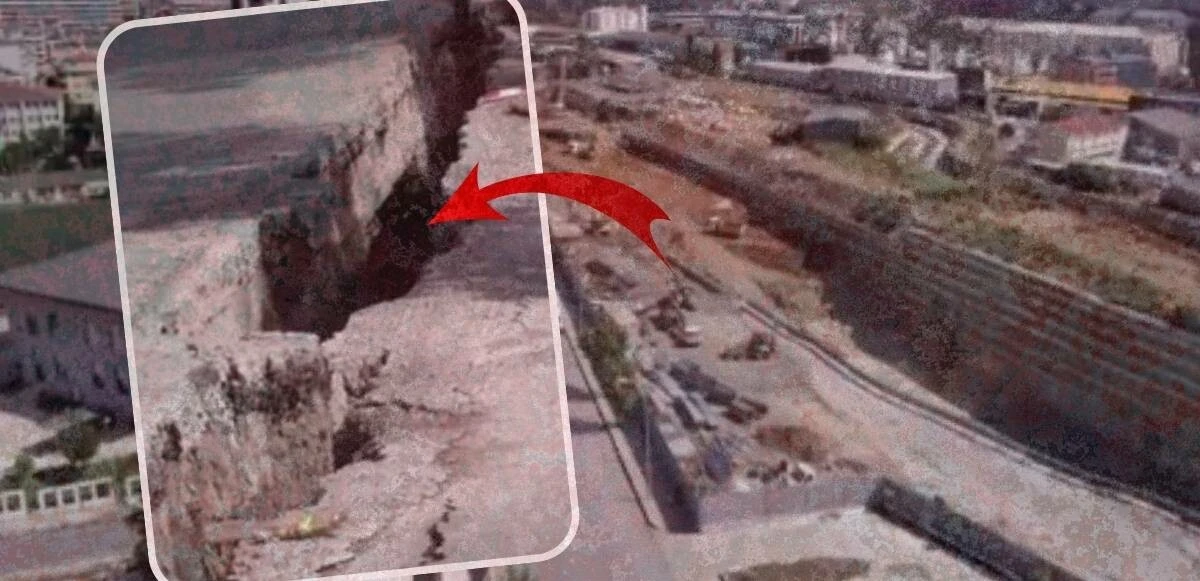 Küçükçekmece'de korku dolu anlar! İnşaatın temel kazısı sırasında yol çöktü: Evler risk altında