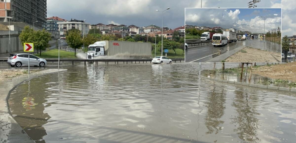 İstanbul&#039;u ani sağanak vurdu! Yollar göle döndü, araçlar trafikte kaldı