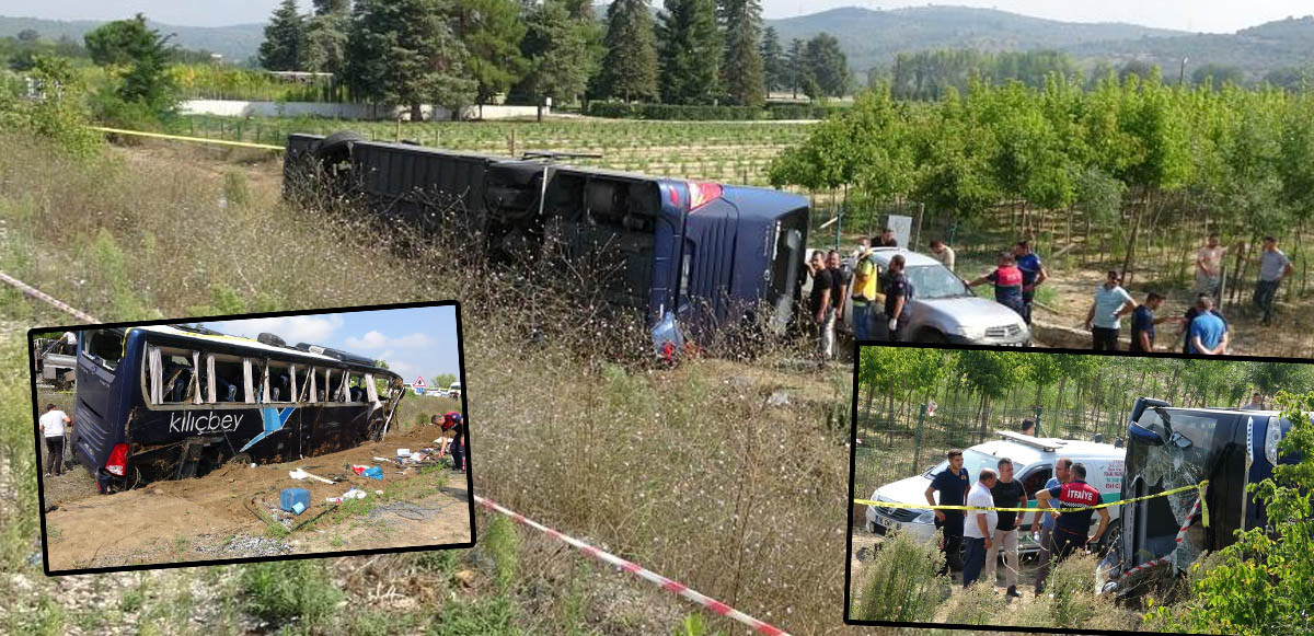 Çanakkale&#039;de tur otobüsü su kanalına devrildi, feci kazada ölü ve yaralılar var