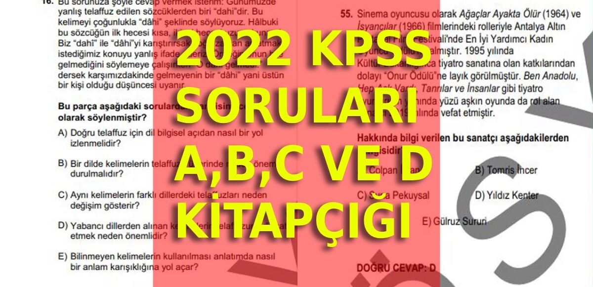 KPSS lisans soruları ve cevapları açıklandı