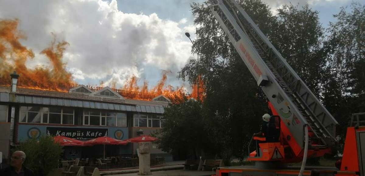 Son dakika! Erzurum Atatürk Üniversitesi&#039;nde korkutan yangın