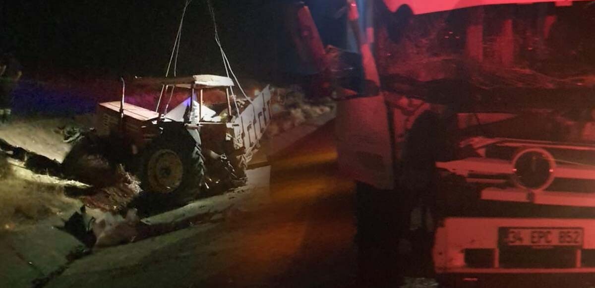 Traktör ile tır kafa kafaya çarpıştı! Feci kazada can pazarı: Ölü ve yaralılar var