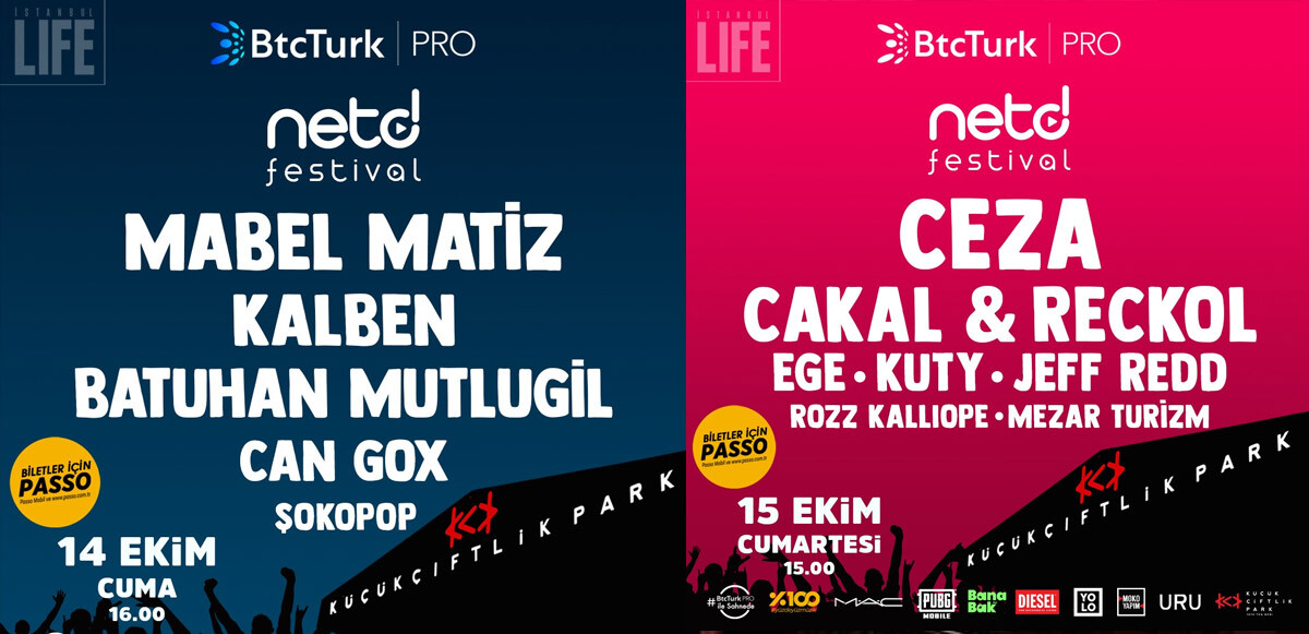 Rock, Pop ve Rap Dünyası Tek Sahnede! #BtcTurkPRO Netd Festival 14-15 Ekim’de KüçükÇiftlik Park’ta