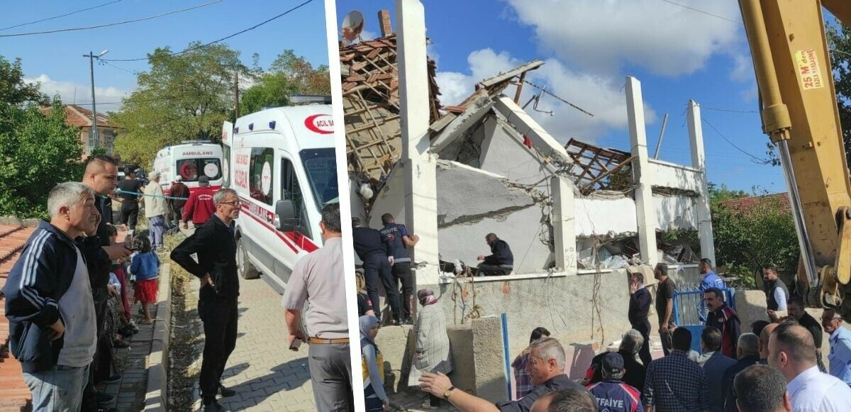 Yozgat'ta feci olay! Doğalgaz patlamasında 2 katlı ev çöktü: Bir çocuk enkaz altında