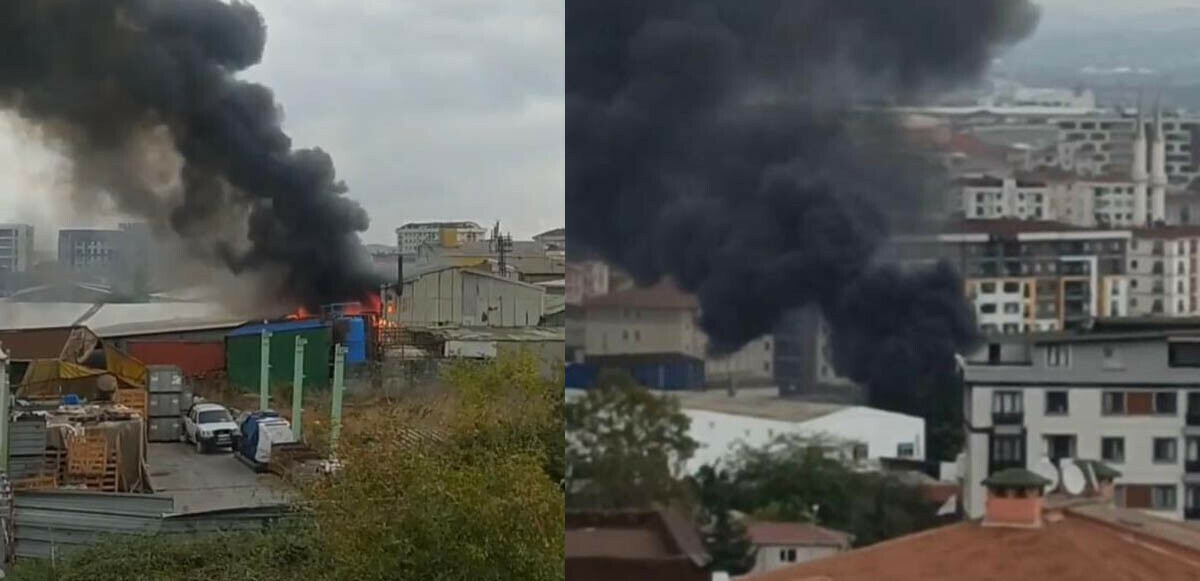 Son dakika! İstanbul&#039;da korkutan yangın: Kimyasal ürün fabrikasından çıkan dumanlar gökyüzü kapladı