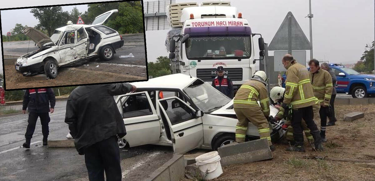 Çarptığı otomobili metrelerce sürüklendi! Hurdaya dönen araçta bulunan 4 kişi yaralandı