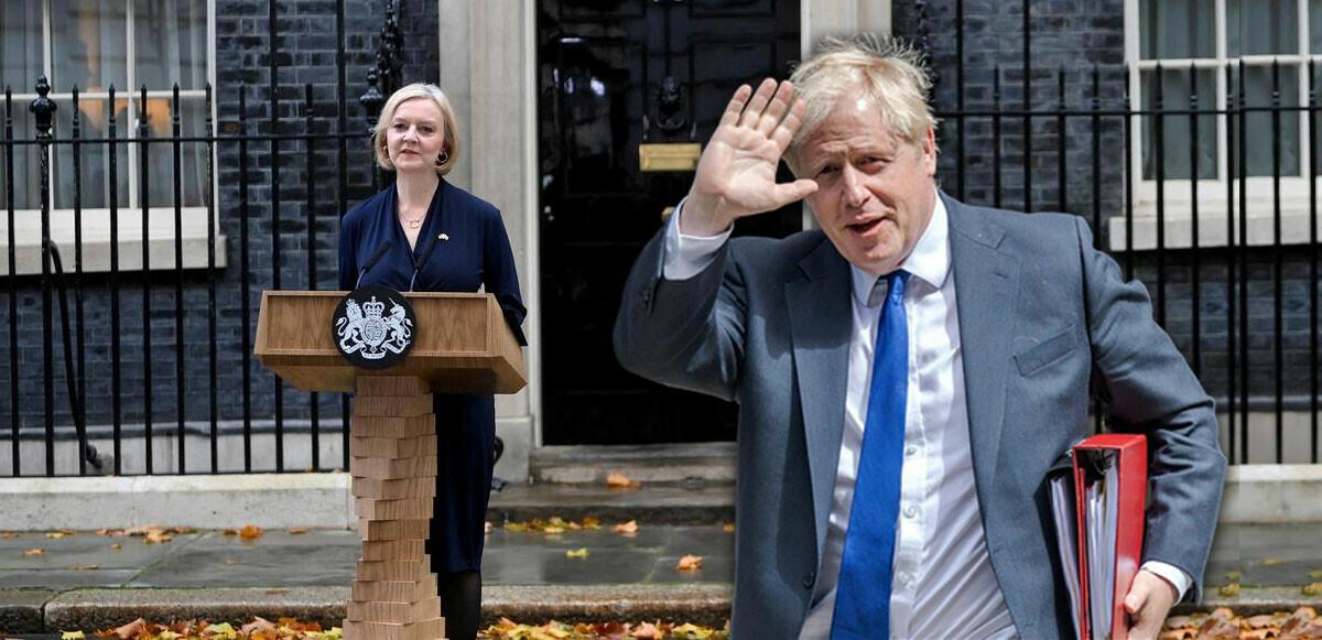 Liz Truss&#039;ın istifasının ardından Boris Johnson apar topar İngiltere&#039;ye koştu! Seçim için kolları sıvadı