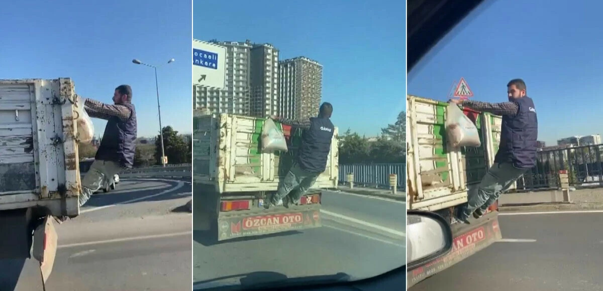 Kamyonet kasasında ölüme davetiye! Pişkinliği ‘yok artık’ dedirtti: Çek at