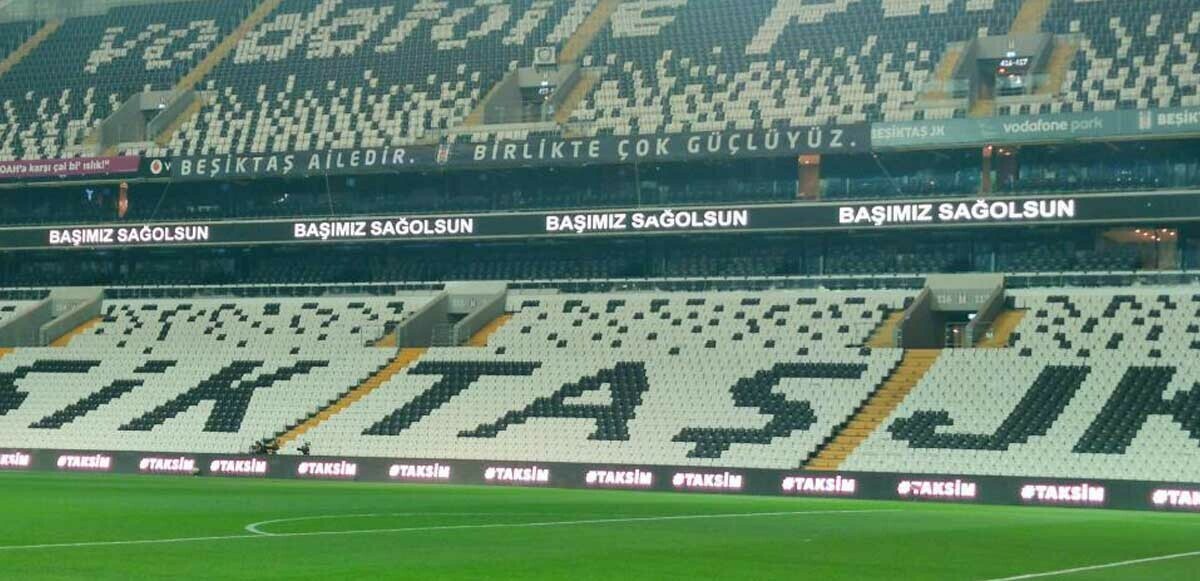 Beşiktaş stadında taziye mesajı