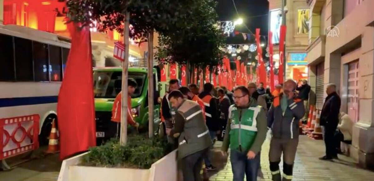 İstiklal&#039;de güvenlik tedbirleri uygulanmaya başlandı: Banklardan sonra sıra beton saksılarda