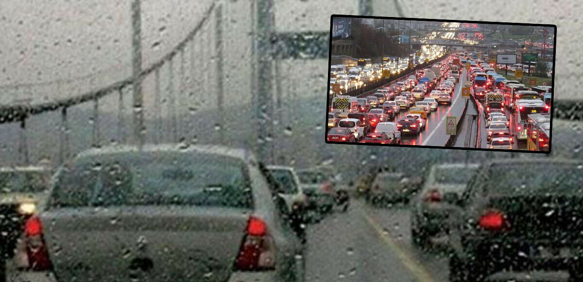 İstanbul&#039;da yağmur trafiği felç etti: Yoğunluk yüzde 90&#039;a ulaştı