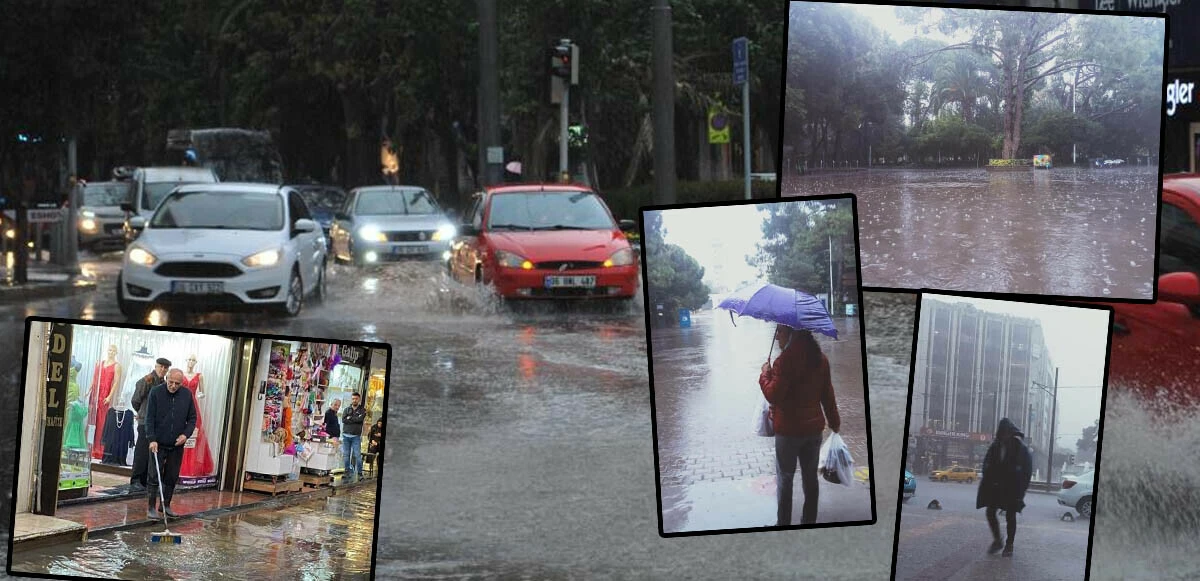 İzmir'de sağanak hayatı felç etti: Cadde ve sokaklar göle döndü