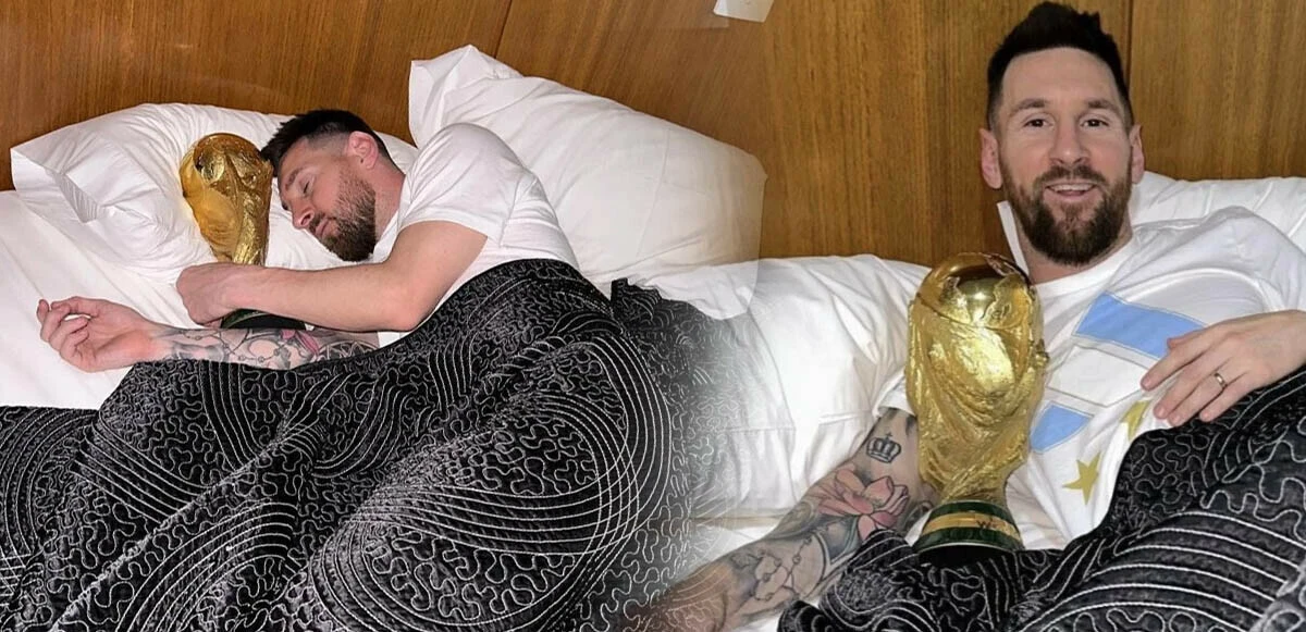 15 yıllık hayali gerçek oldu! Messi, Dünya Kupası'yla birlikte uyudu