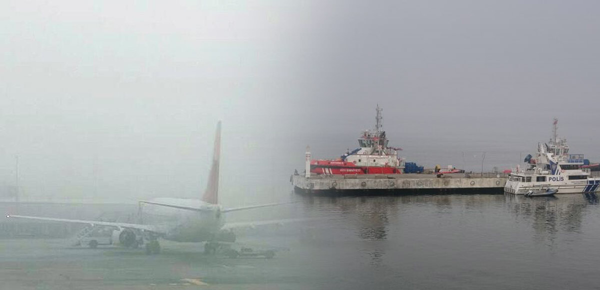 Hava ve deniz ulaşımına sis engeli