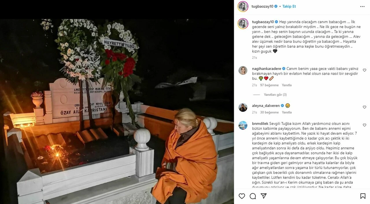 Tuğba Özay mezarlıkta sabahladı: Yanına gelene dek baş ucunda olacağım!