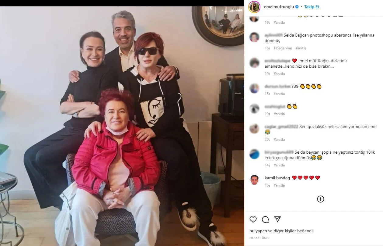 Emel Müftüoğlu photoshopun ayarını kaçırınca Selda Bağcan’ı 18’lik erkek çocuğuna çevirdi!
