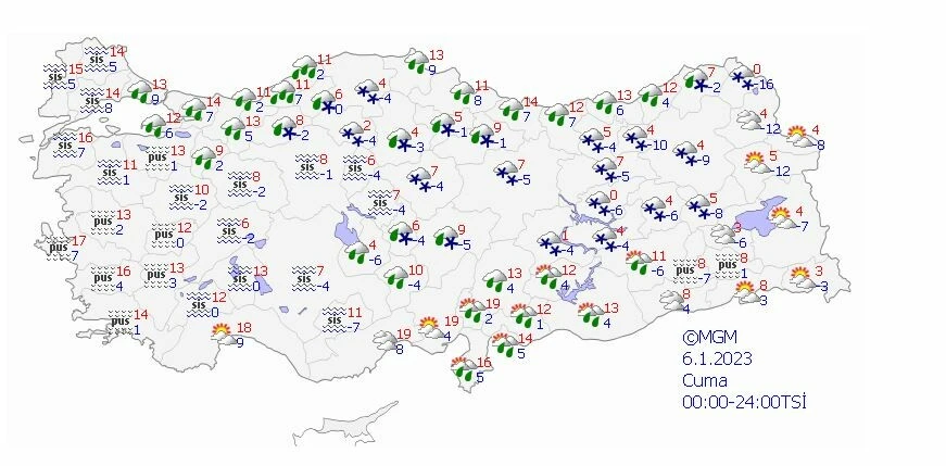 Donacağız: Kar ve sağanak yurdu etkisi altına alıyor (6 Ocak güncel hava durumu)