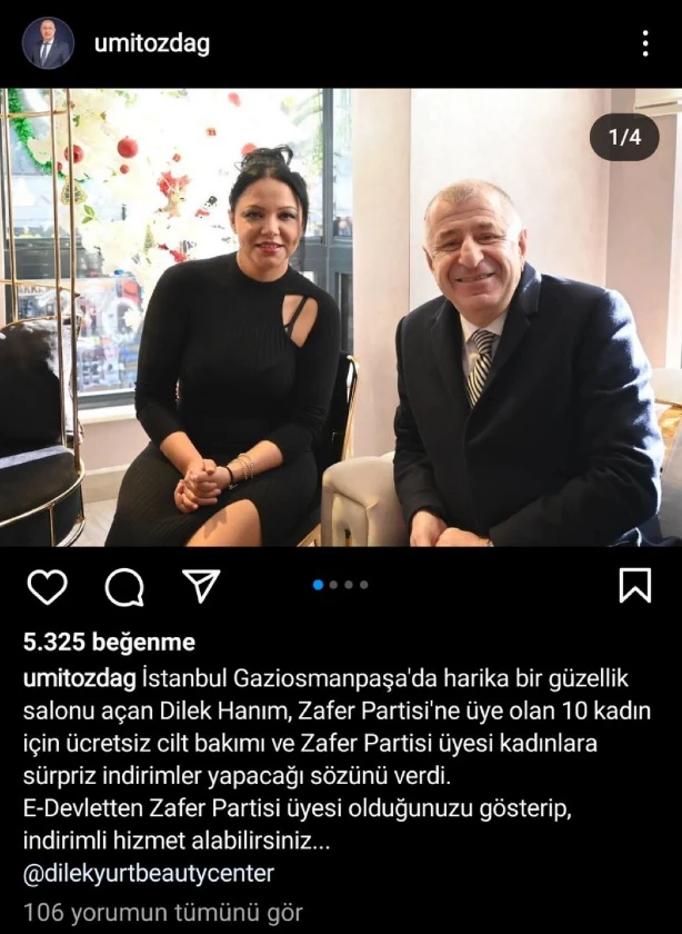 Ümit Özdağ'dan şaşırtan kampanya: Zafer Partisi'ne üye olan 10 kadına cilt bakımı hediye  